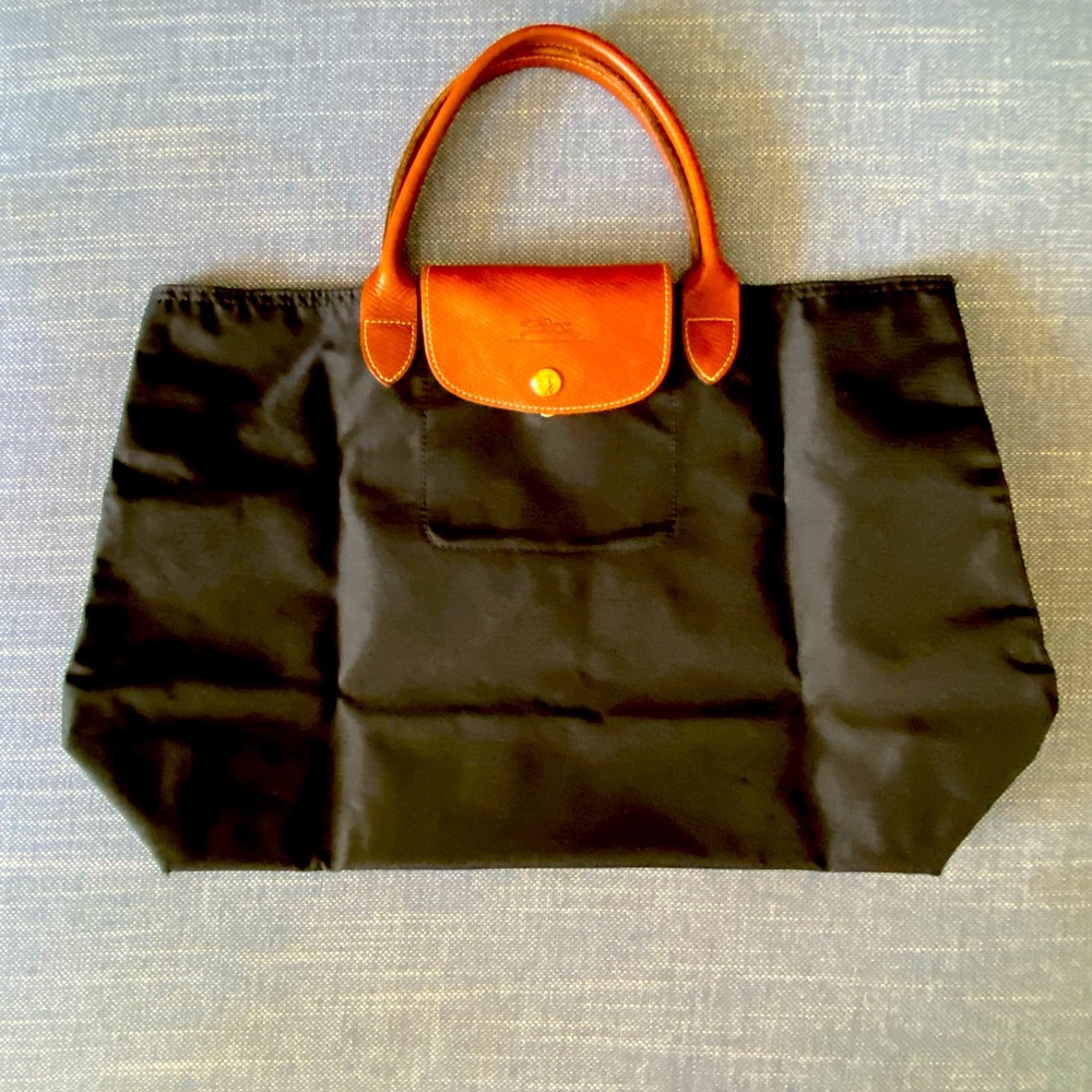Longchamp Black and Brown Tote Bag